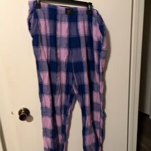 Victoria's Secret Blue and Pink Plaid Pajama Pants